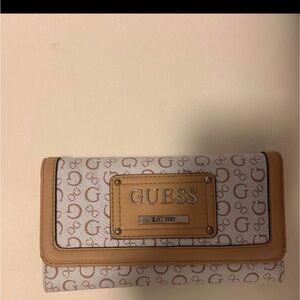 Guess Tan and White Wallets with Classic Design